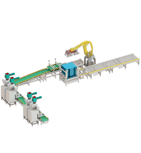 全自動(dòng)包裝碼垛生產(chǎn)線